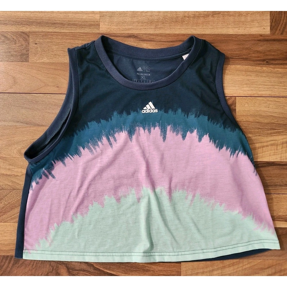 Adidas × Farm Rio Sleeveless Top Size XL Multi-Color Blue Teal/ Pink